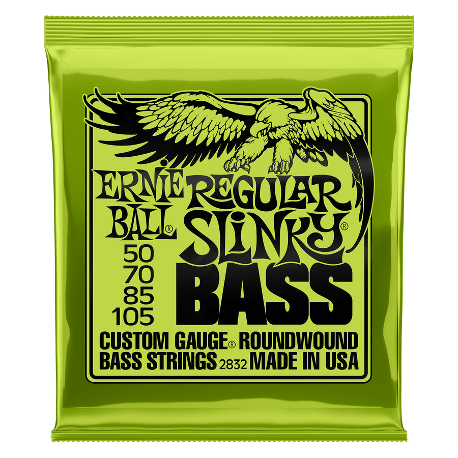 Ernie Ball REGULAR SLINKY NICKEL WOUND ELECTRIC BASS STRINGS - 50-105 GAUGE