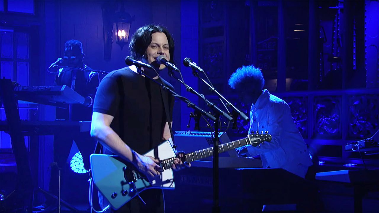 Jack White Plays St. Vincent's Signature Guitar on Saturday Night Live